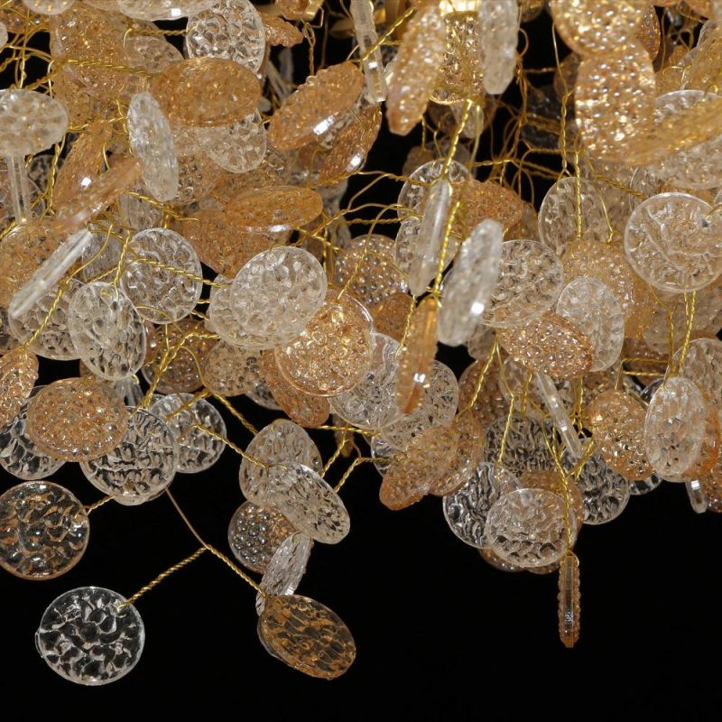 2022 New Meerosee Luxurious Crystal Chandelier Golden Modern Pendant Lighting for Restaurant Hotel Raindrop Linear Light Fixture