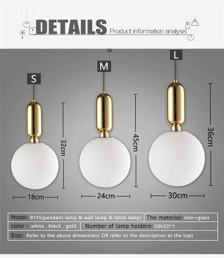 Modern Ball Shape Glass Hanging Lighting for Home