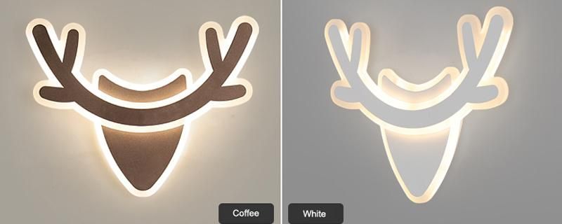 Home/Hotel Headboard Lighting Antlers Shape Acrylic LED Wall Lights
