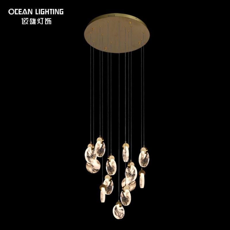 Indoor Warm Lighting 3000K Metal Crystal 13*3W Chandelier