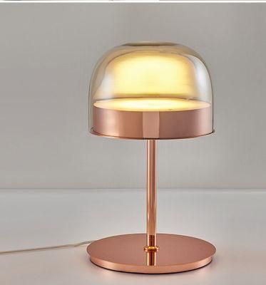 Modern Contemporary Rose Gold Metal LED Desk Table Lamp Light Home Decoration Glass Shade Reading Lighting LED Northern Europe Table Lamp