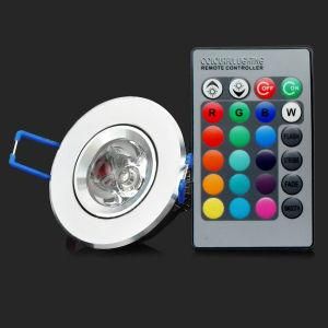 AC90-260V 16 Colors Changing Ceiling RGB LED Lamp 3W E27 RGB LED Bulb Lamp Spotlight with Remote Control Free Shipping