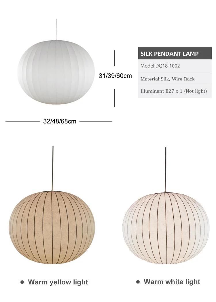 Japanese Chinese Lantern Pendant Lighting Silk LED Hanging Lamp