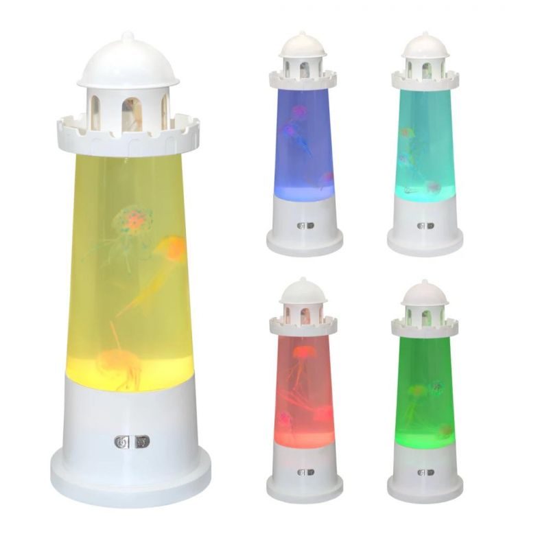 Tianhua Novelty Decoration Wholesale Multi-Color LED Lava Jellyfish Mood Lamps with Aquarium