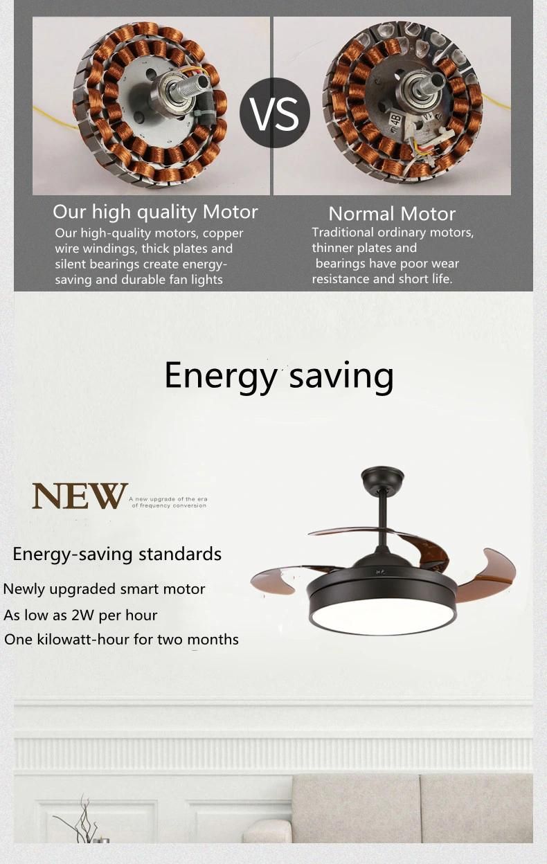 Nordic Minimalist Indoor Lighting with Remote Control LED Ceiling Fan