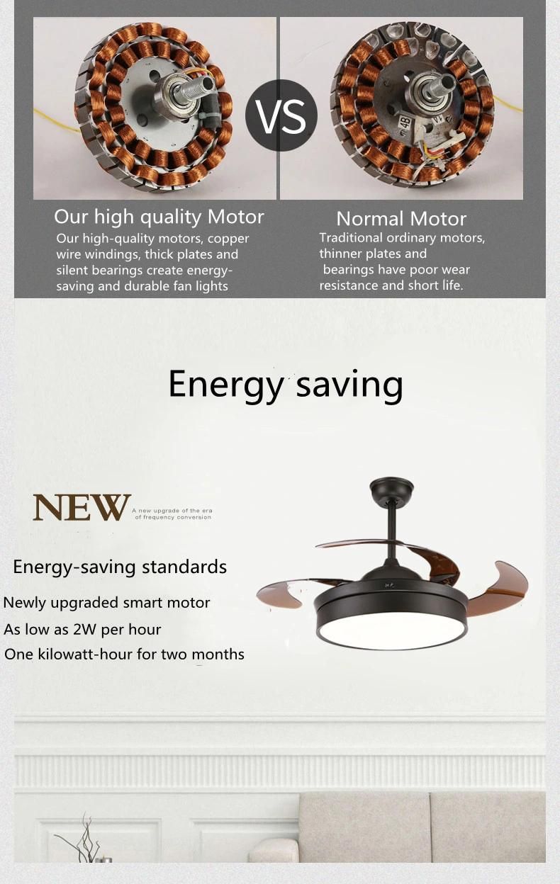 Nordic Minimalist Indoor Lighting with Remote Control LED Ceiling Fan