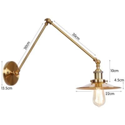 Europe Style Long Swing Arm Wall Lamp Rustic Light Fixtures Industrial Antique Brass Wall Lighting Reading Light Fixture