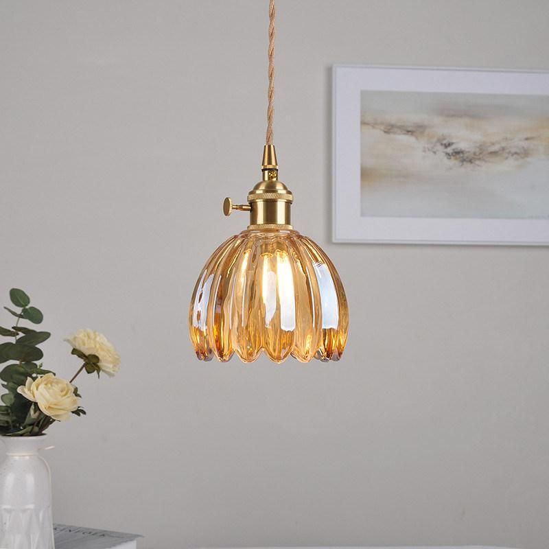 Modern Glass Pendant Light Clear Flower Pendant Lamp Living Dining Room Hanging Lamp (WH-GP-99)