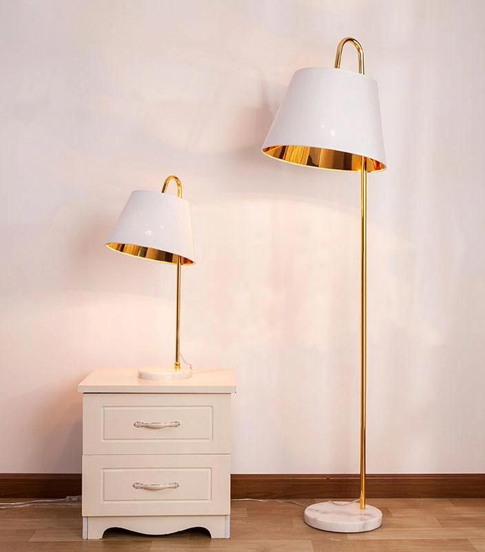 Golden Architectural Design Black Cloth Lampshade LED High Quality Best Price Low Cheap Modern Luxury Floor Lighting Studio Stand Light Table Lamp for Home Hote