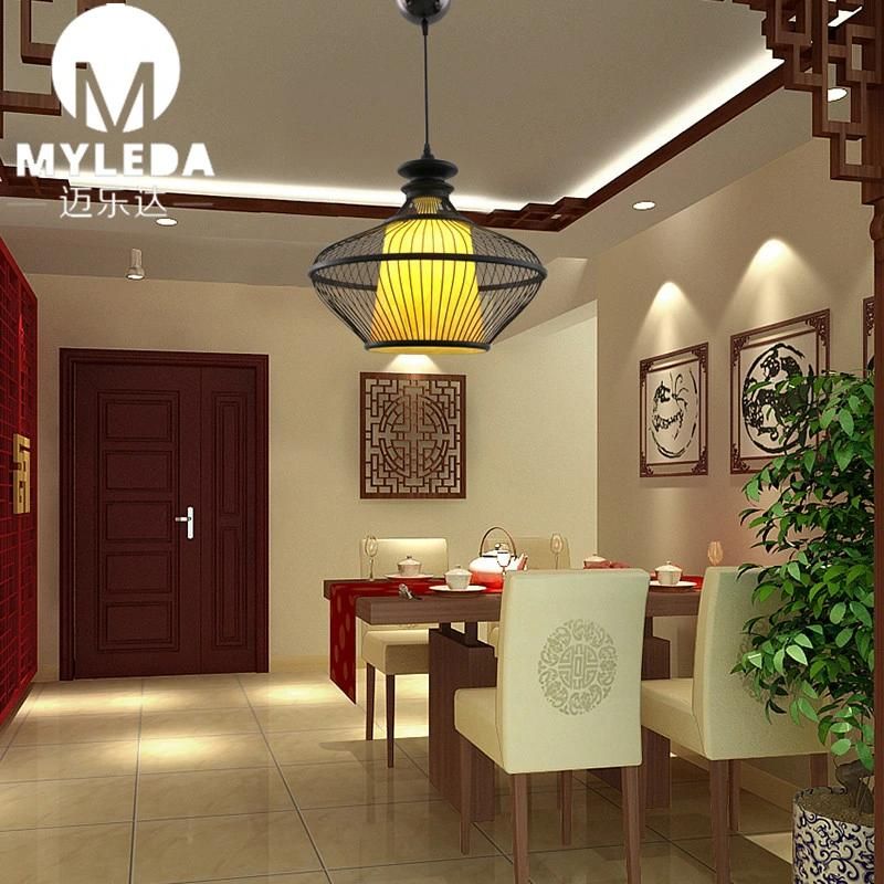 Modern Bamboo LED Chandelier Pendant Lamp for Hotel Lobby, Restaurant, Coffee Club