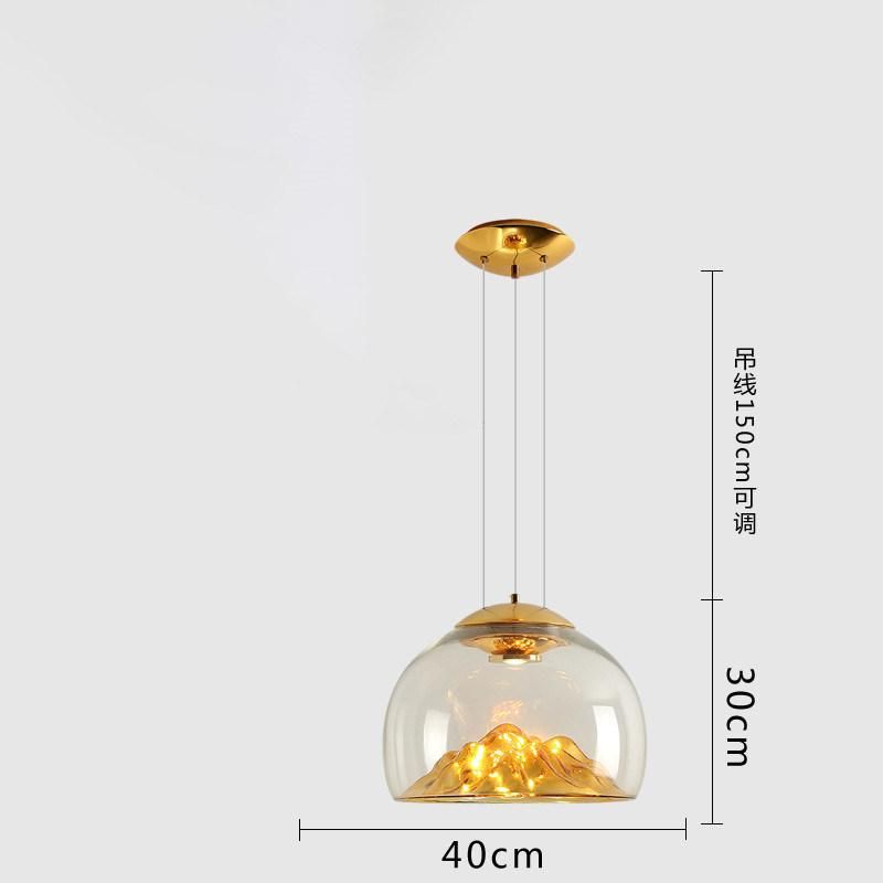 Mountain View Glass Pendant Light Nordic Island Pendant Lights Creative Coffee Bar Lamp (WH-GP-97)