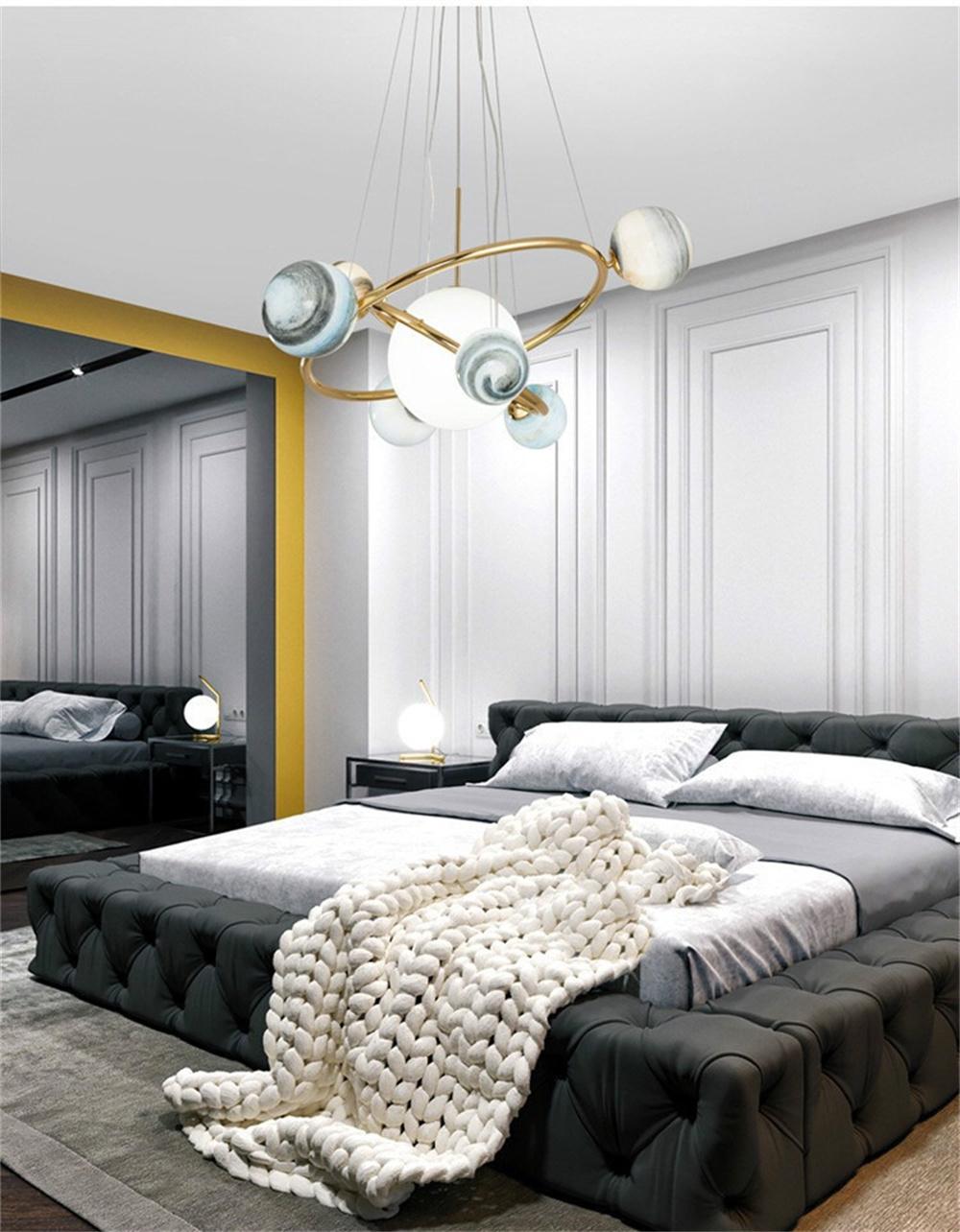 Northern Europe Simple Creative Clothing Store Planet Chandelier Living Room Restaurant Bar Hotel Bedside Bedroom Light Luxury Chandelier