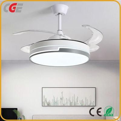 Modern Simple Popular Indoor 42inch Invisible Ceiling Fan with 36W LED Light and Remote Control