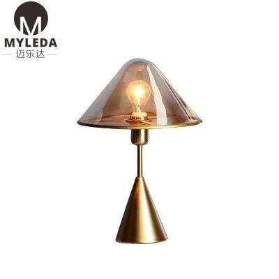 Modern Metal Glass Hotel Room Table Light