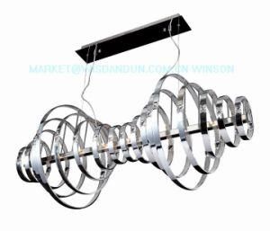Creative Design Sonic Pendant Lighting of Metal Suspension Light Chrome Color with Crystal