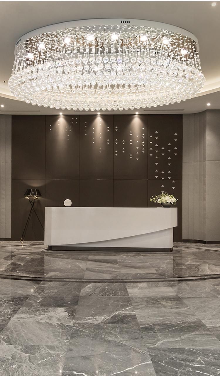 New Design White Modern Luxury Project Custom Large Glass Stair Hotel Chandelier Ceiling Light