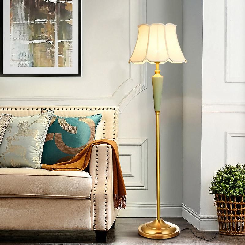 Nordic Copper Ceramic Table Lamp Living Room Bedroom Vertical Floor Lamp
