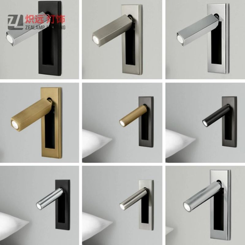 Modern CREE LED Hotel Bedside Reading Light Metal Wall Lamp