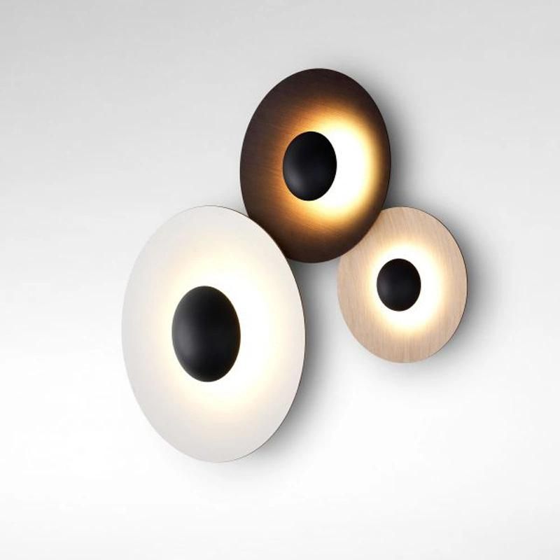 Modern Wood Grain Art Wall Lamp Nordic Round Combination Ginger LED Wall Sconce (WH-OR-205)