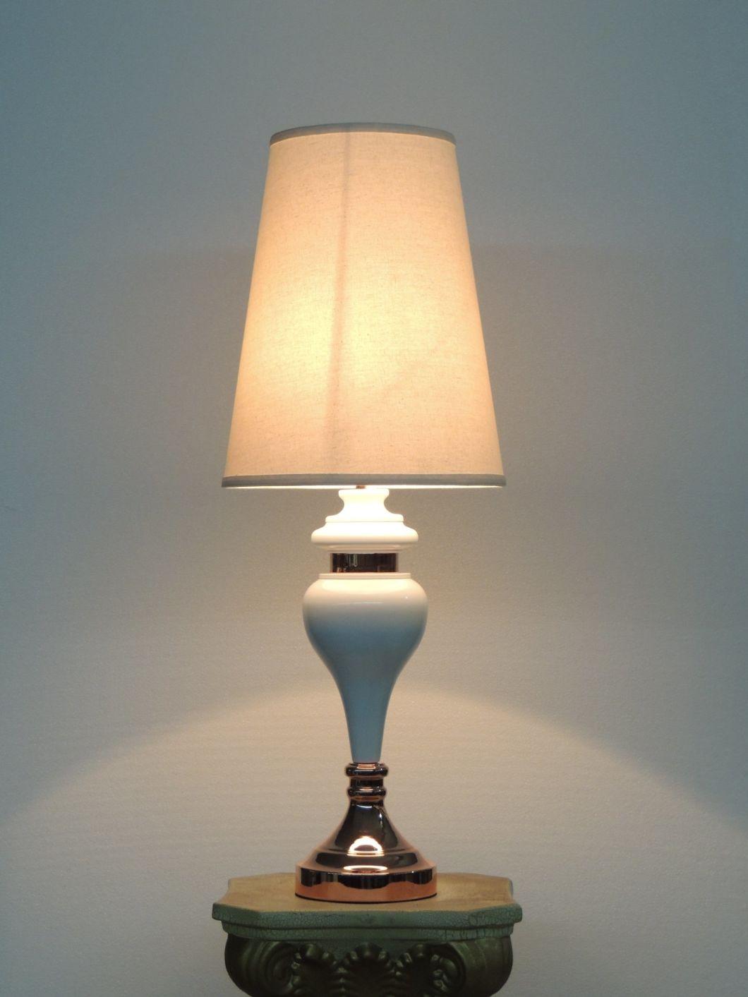 Ceramic Lamp Body and Metal Base in Polished Copper Finish Table Lamp.