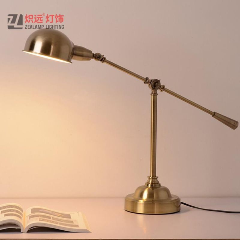 Simple Design Metal Bronze Table Lamp Desk Light for Reading