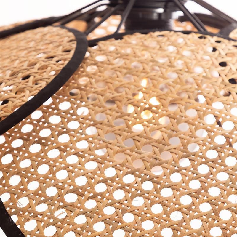 Art Rattan Chandelier for Living Room Dining Room Balcony Porch Bar Lighting Creative Japanese Lamps (WH-WP-56)