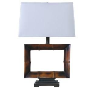 Antique Natural Bamboo Table Lamp with Wood Base for Hotel Decor