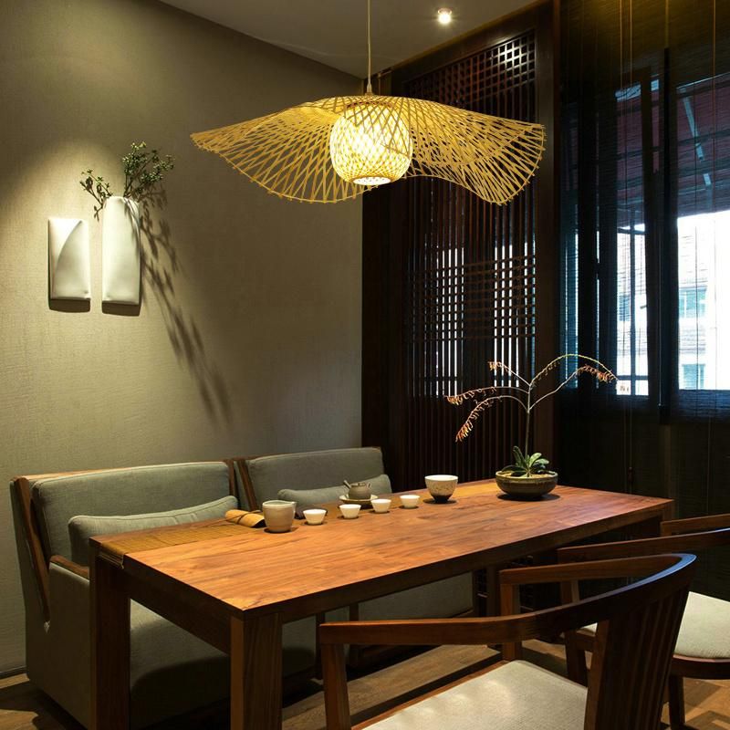 Wooden Bulb Restaurant Mall Chandelier Dining Room Pendant Lamp Light