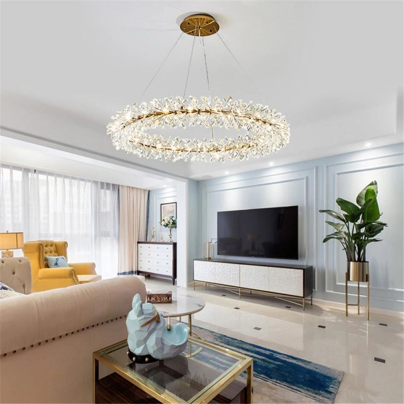 G4 220V/110V Flower Crystal Chandelier for Home Decoration