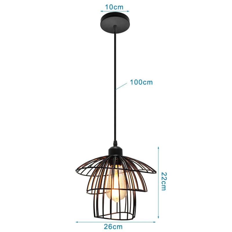 Retro Loft Pendant Lamps Indoor E27 Metal Guard Restaurant Lamp Decoration Iron Pendant Lights (WH-VP-90)