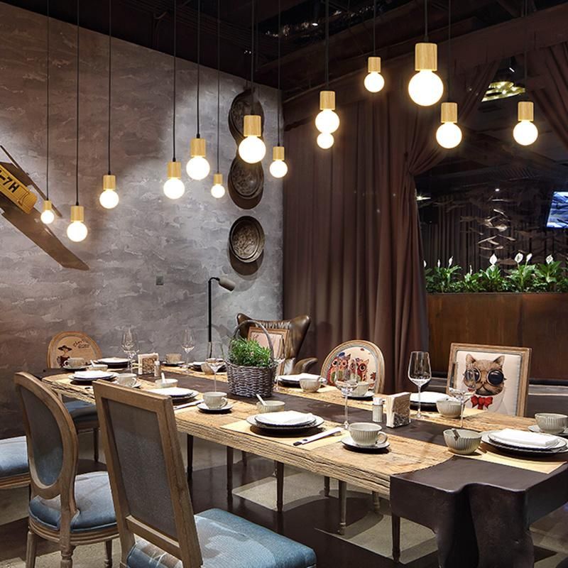 Bulb Chandelier Concise Style Dining Room Restaurant Bedroom Pendant Lamp