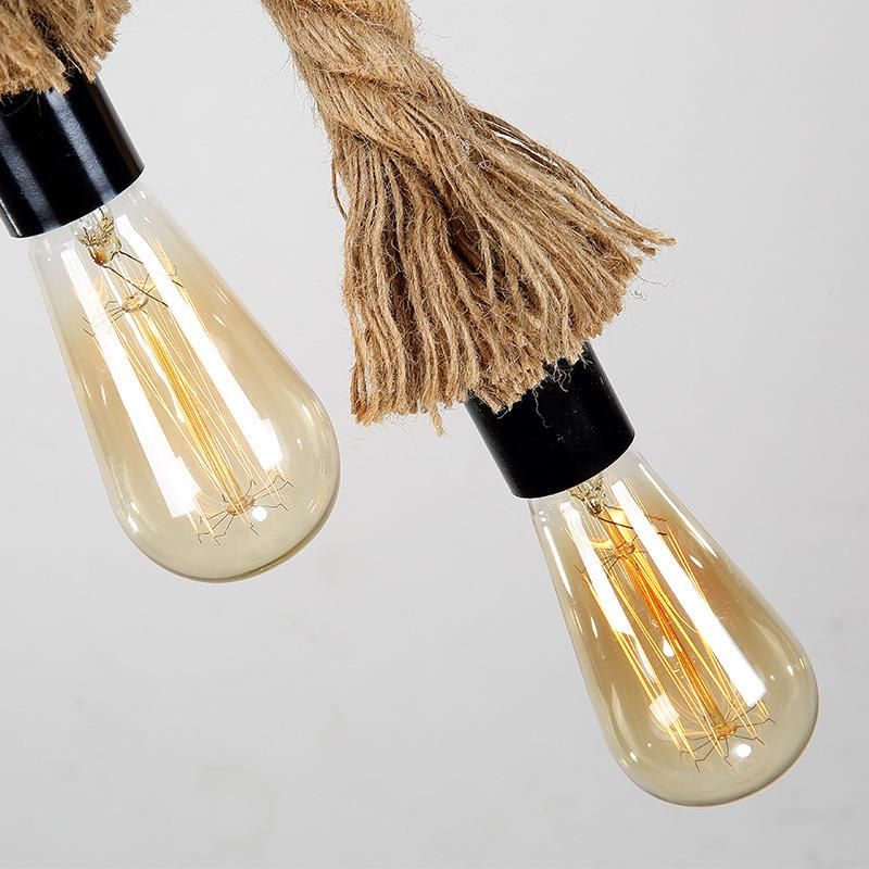Retro Hemp Rope Industrial Loft Pendant Lamp Vintage American Style Creative Hanging Pendant Lighting