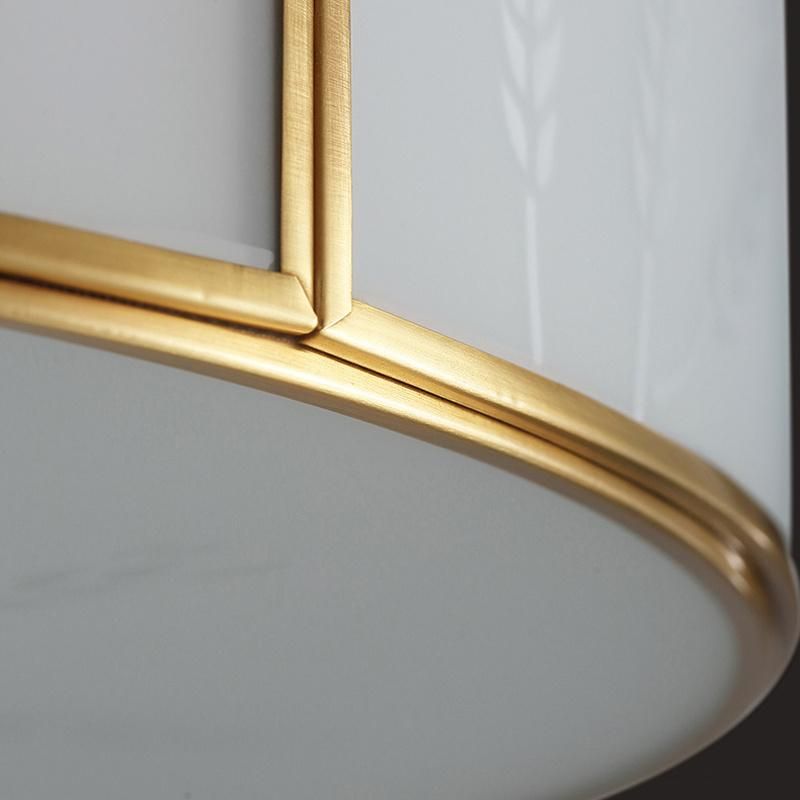 Round Copper Glass Lampshade Ceiling Light Warm Bedroom Lamp Simple Study Light