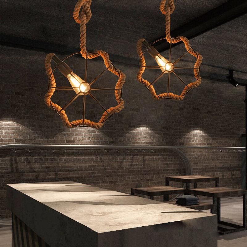 Iron Ball Chandelier Creative Bar Coffee American Retro Industrial Dining Table Drop Rope Chandelier (WH-VP-102)