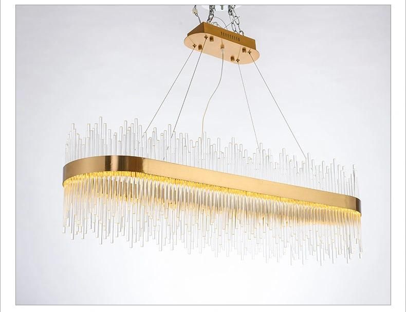 Crystal Glass Restaurant Living Room Oval Pendant Lamp