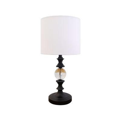 Modern Crystal Bedside Table Lamp with White Lampshade for Hotel