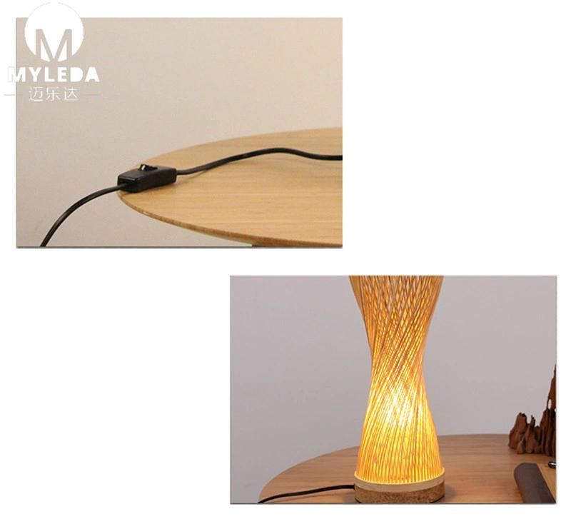 Modern Bedside Reading LED Classicon Bamboo Lantern Light Table Lamp