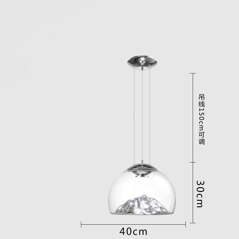 Mountain View Glass Pendant Light Nordic Island Pendant Lights Creative Coffee Bar Lamp (WH-GP-97)