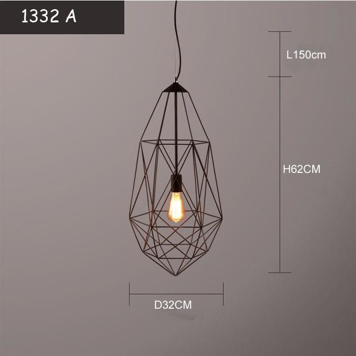 Industry Post Modern Style Metal Cage Hanging Lamp Pendant Lighting for Bar, Loft, Restaurant