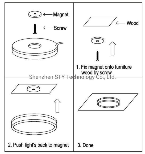 High Quality DC 12V Dimmable LED Hand Swing Motion Sensor Down Puck Lamp for Wardrobe/Counter/Kitchen Cabinet