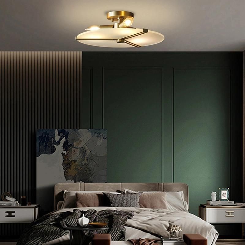 Nordic Ceiling Light Living Room and Bedroom Lamp Modern Simple Copper Glass Luxury Dining Room Light