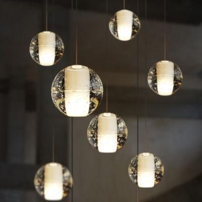 Nordic Modern Lighting Fixtures Four Piece Set Glass Ball Chandeliers Pendant Light for Living Room