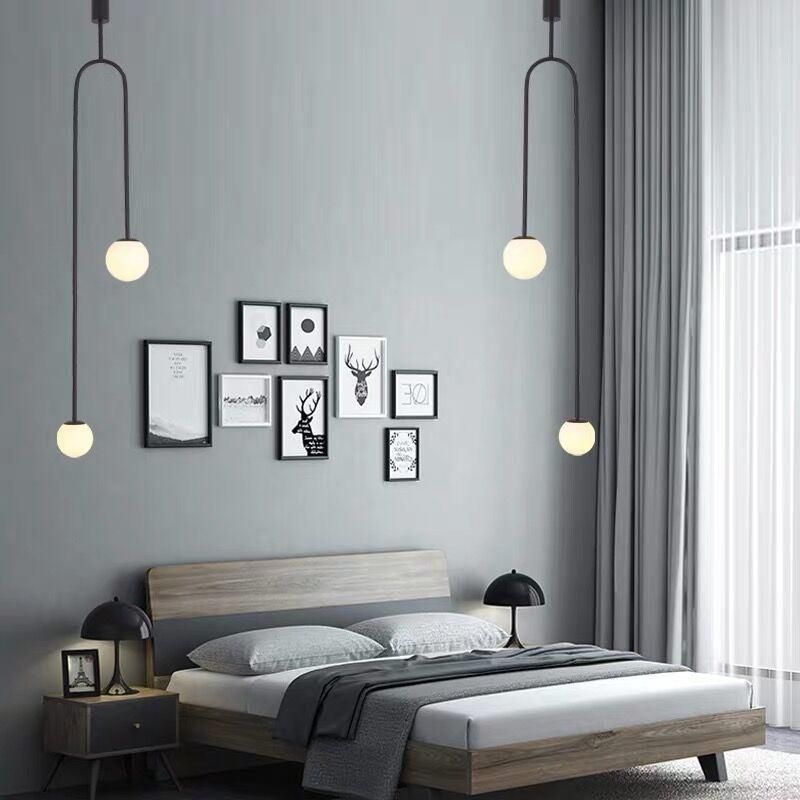 Modern Glass Pendant Lighting Art Indoor Evert Eye-Catching Minimalist Double Globe Pendant Light (WH-AP-305)