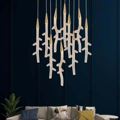 Coral Crystal Chandelier Hotel Lobby restaurant Bedroom Pendant Lamp Light