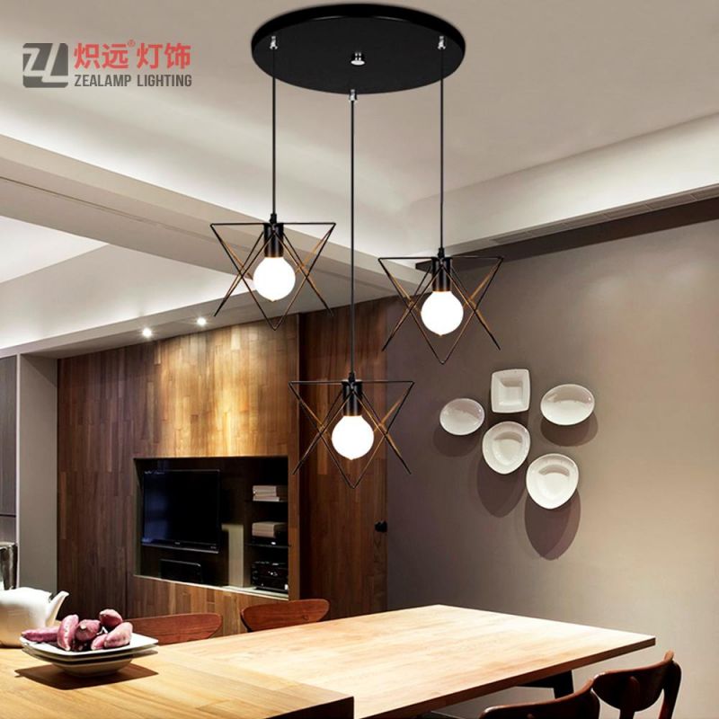 Modern Simple Lighting Coffee Shop Art Decor Suspension Iron Pendant Lamp