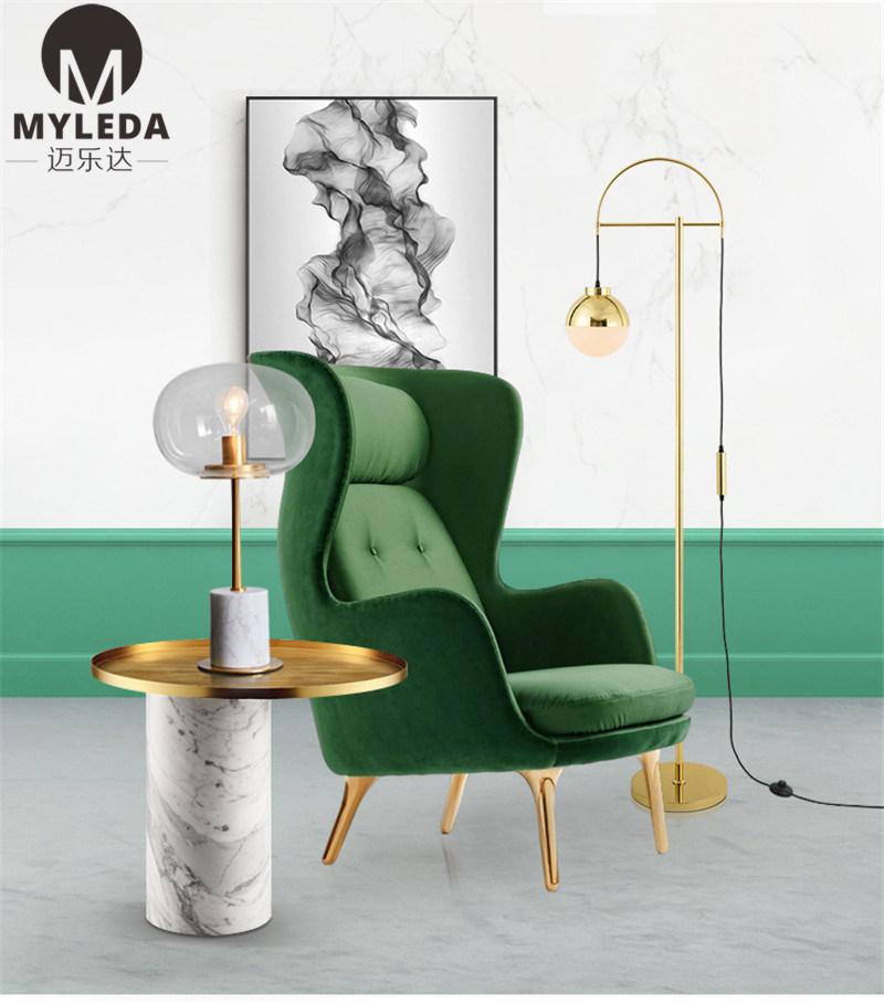 Modern Hotel Decorative Marble Base and Glass Shade Table Lights