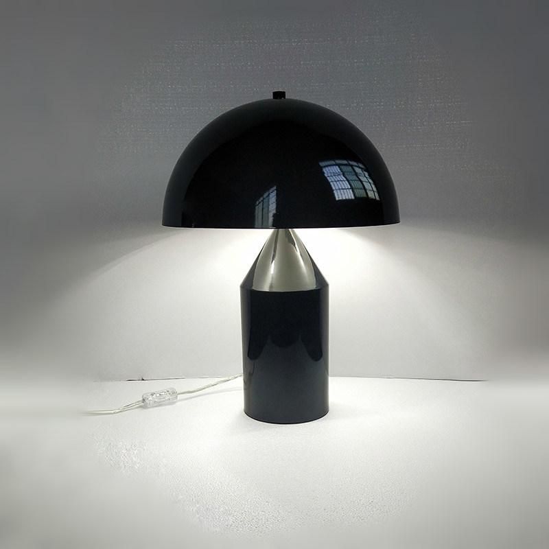 Glossy Black Painted Metal Shade and Body Table Lamp.