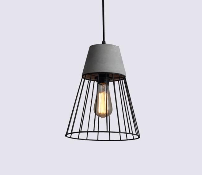 Factory Direct Sale Simple Industrial Retro Creative Iron Wire Cement Pendant Light