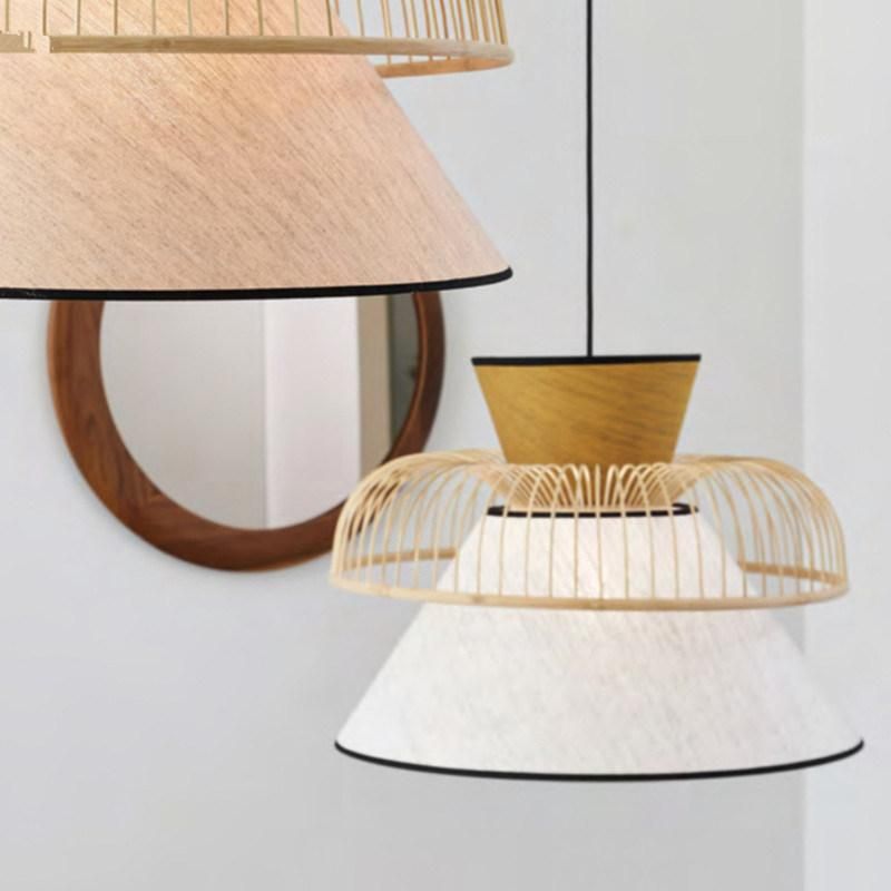 Japanese Fabric Bamboo Pendant Lights Minimalist LED Dining Room Pendant Light Living Room Suspension Lights (WH-AP-127)