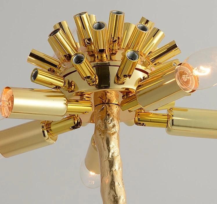 Luxury Modern Light Antique Brass Crystal Feathers Floor Lamps Corner Decorative LED Gold Floor Chandelier Lighting